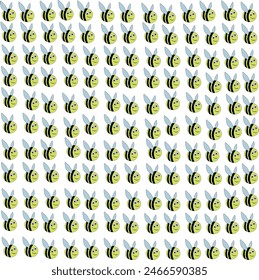 illustration in vector graphics of bees yellow and black smiling