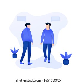 ilustración vectorial de ambas personas hablando de su trabajo con temas de ilustración plana, perfecto para elementos web, aplicaciones, diseño de plantilla, etc.