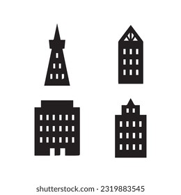 Illustration of vector graphics of building icons. Perfect for use in any web design, illustration, presentation, etc.