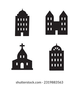 Illustration of vector graphics of building icons. Perfect for use in any web design, illustration, presentation, etc.