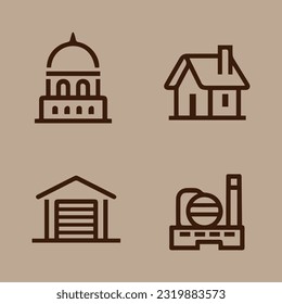Illustration of vector graphics of building icons. Perfect for use in any web design, illustration, presentation, etc.