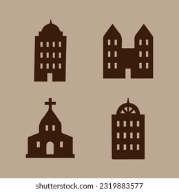 Illustration of vector graphics of building icons. Perfect for use in any web design, illustration, presentation, etc.