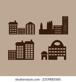 Illustration of vector graphics of building icons. Perfect for use in any web design, illustration, presentation, etc.