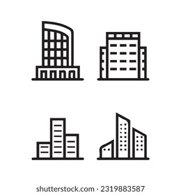 Illustration of vector graphics of building icons. Perfect for use in any web design, illustration, presentation, etc.