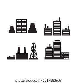 Illustration of vector graphics of building icons. Perfect for use in any web design, illustration, presentation, etc.