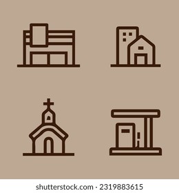 Illustration of vector graphics of building icons. Perfect for use in any web design, illustration, presentation, etc.
