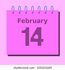 Illustration vector graphics calendar 14 February for Valentine’s Day, good design for your project 