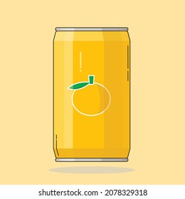 Illustration vector graphics of canned orange drink good for illustration menu advertisements icon