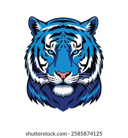 Illustration Vector Graphics of Cool Blue Tiger Head good for logo sport ,t-shirt, logo