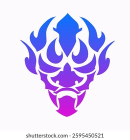 illustration vector graphics of design abstract blue devil face