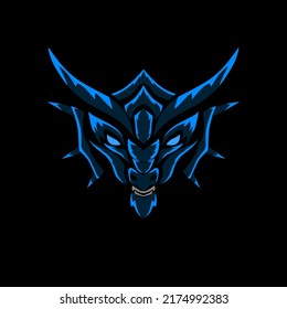 Illustration vector graphics of design face monster dragon logo