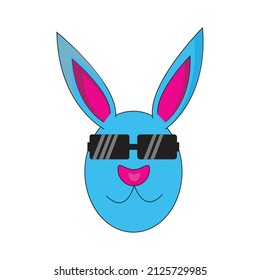 illustration vector graphics of Easter bunny wearing glasses, with the concept of a combination of eggs and bunny ears