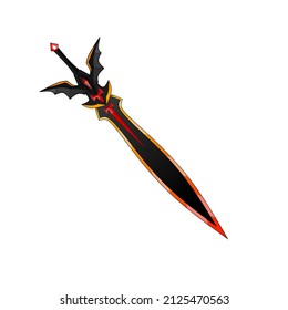Illustration vector graphics of fantasy sword design theme bat