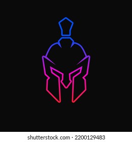 Illustration vector graphics of helmet Spartan line art gradient