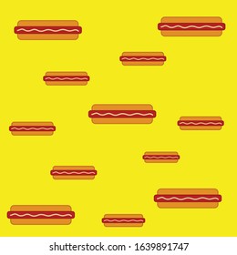 illustration vector  graphics of hot dog in pattern