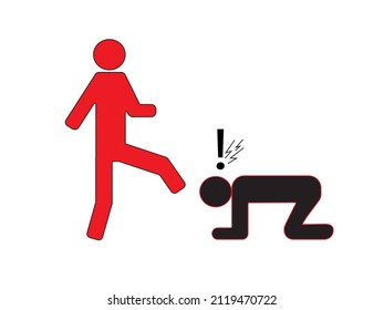 illustration vector graphics of human being bullied vector, good for illustrations about bullying and acts of violence