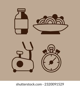 Ilustración de gráficos vectoriales de íconos sobre vida saludable. Perfecto para el uso en diseño web, ilustración, presentaciones, etc.