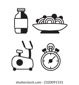 Illustration of vector graphics of icons about healthy living. Perfect for use in web design, illustration, presentations, etc.
