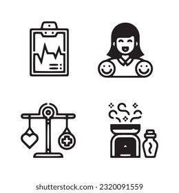 Illustration of vector graphics of icons about healthy living. Perfect for use in web design, illustration, presentations, etc.
