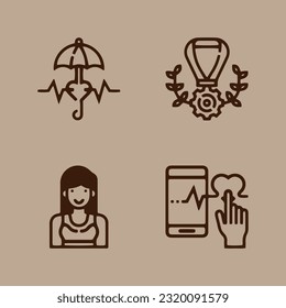 Ilustración de gráficos vectoriales de íconos sobre vida saludable. Perfecto para el uso en diseño web, ilustración, presentaciones, etc.