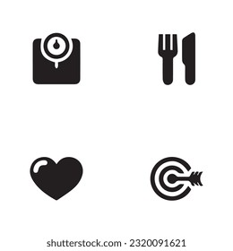 Illustration of vector graphics of icons about healthy living. Perfect for use in web design, illustration, presentations, etc.