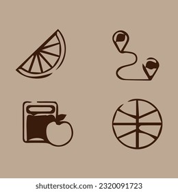Illustration of vector graphics of icons about healthy living. Perfect for use in web design, illustration, presentations, etc.