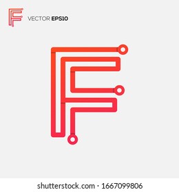 illustration vector graphics of the letter F logo with peach color and color gradation, perfect for the initials letter F, brand, business, identity F, company name F, real estate, monoline  etc.