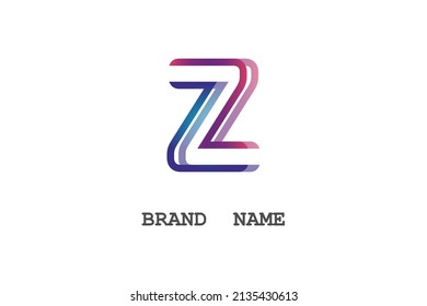 illustration vector graphics of the letter Z logo with peach color and color gradation, perfect for the initials letter Z, brand, business.