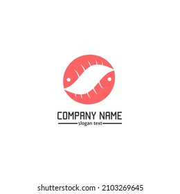 Illustration vector graphics of logo design two meat fish suitable for sushi and restaurant