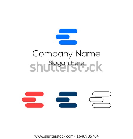 illustration vector graphics of logo letter e with various types of colors, perfect for use the initials company logo E, business, brand etc.