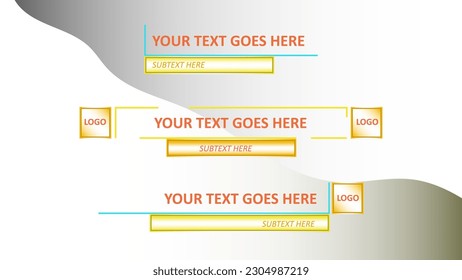 Illustration vector graphics of Lower Third Line and Rectangle 3D. Suitable for used entertainment, television, media social, media, broadcast, news etc