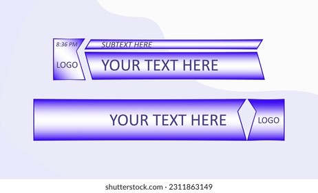 Illustration vector graphics of Lower Third combination color Blue 3D. Suitable for used entertainment, television, media social, media, broadcast, news etc