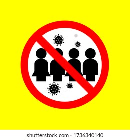 illustration Vector graphics of More than 3 people are prohibited