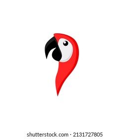 Illustration vector graphics of, design head parrots red color suitable for template logo