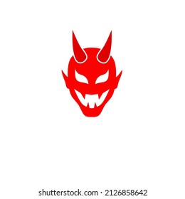 Illustration vector graphics of, template logo design red devil laugh