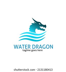 Illustration vector graphics of, template logo water dragon