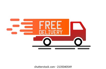 Illustration vector graphics of, template logo icon truck free delivery