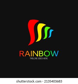 Illustration vector graphics of, template logo rainbow shape abstract colorful
