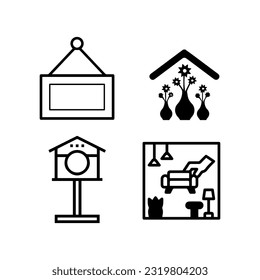 Illustration of vector graphics of residential decoration icons. Perfect for use in any web design, illustration, presentation, etc.