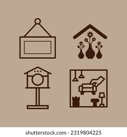 Illustration of vector graphics of residential decoration icons. Perfect for use in any web design, illustration, presentation, etc.