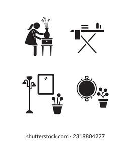 Ilustración de gráficos vectoriales de iconos de decoración residencial. Perfecto para cualquier diseño web, ilustración, presentación, etc.