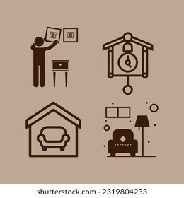 Illustration of vector graphics of residential decoration icons. Perfect for use in any web design, illustration, presentation, etc.