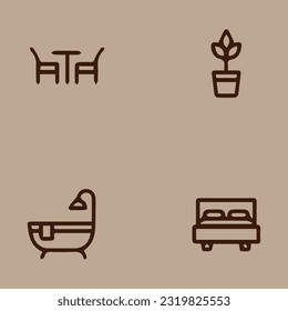 Illustration of vector graphics of residential decoration icons. Perfect for use in any web design, illustration, presentation, etc.