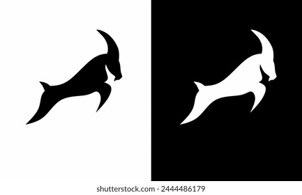 Illustration vector graphics of running goat logo design template