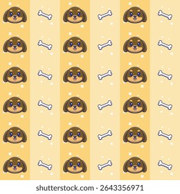 Illustration vector graphics of seamless dog and bone pattern, perfect for packaging design, wraping paper, stationery, background, room decorations etc