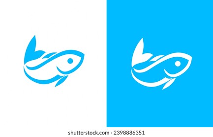 illustration vector graphics of simple fish symbol logo template