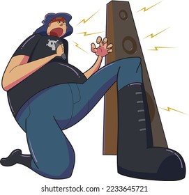 illustration vector graphics of Singer-good for-music festival poster-banner-sticker-t shirt-Phone case