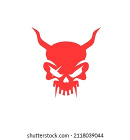 Illustration vector graphics of skull devil red