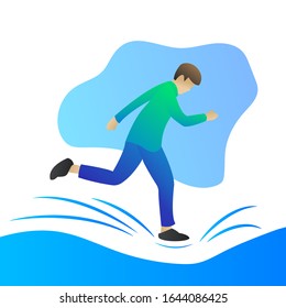 illustration vector graphics of someone running in a flat perfect for characters, website design, application design