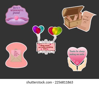 Illustration vector graphics - stickers for National Compliment Day. The stickers are suitable for messages, praise, courtesies on banners, flyers, stickers, cards, etc.